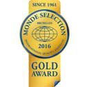 GOLD AWARD at Monde Selection, Belgium, 2016